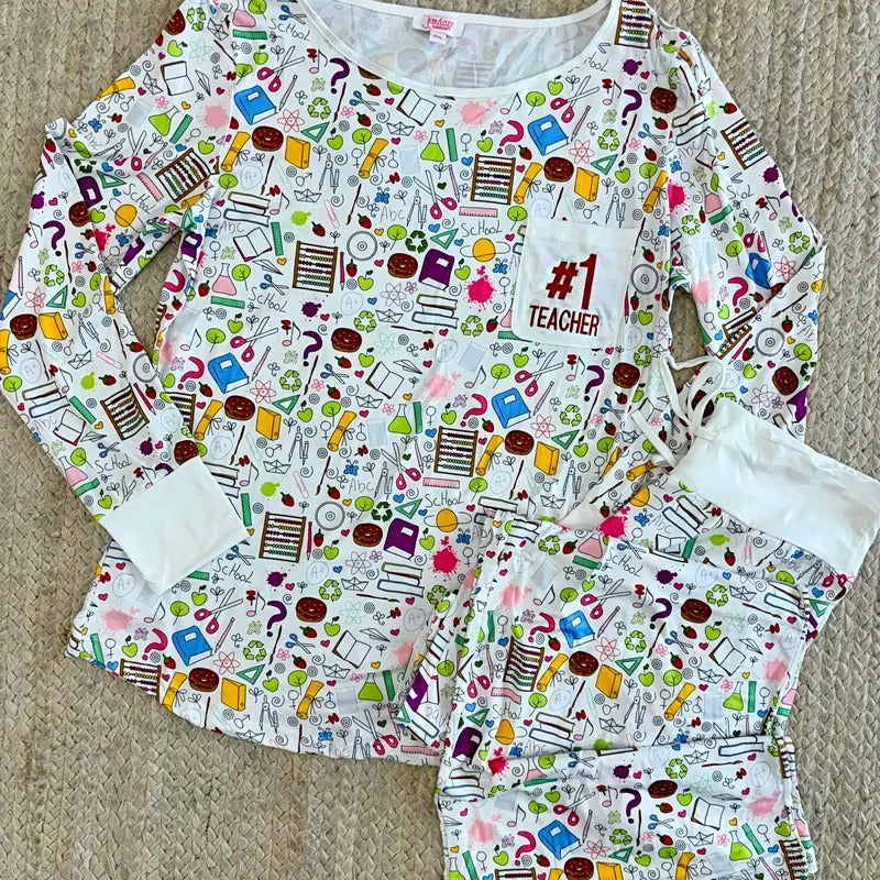 Authentic 1 Teacher Pajama Set Tank Top - Limited Edition