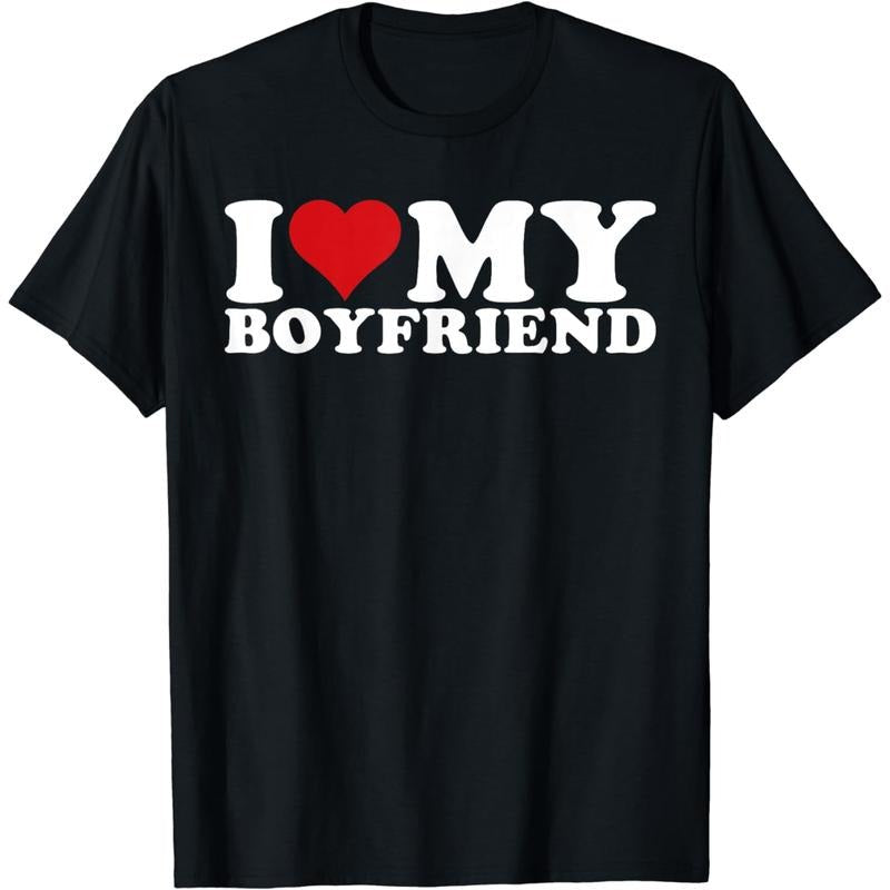 Authentic 100 Cotton 100 Cotton I Love My Boyfriend Heart Couple