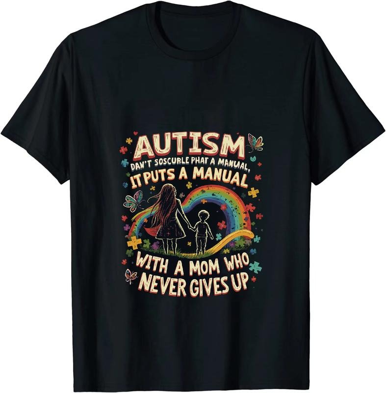 Authentic 100 Cotton Autism Awareness Rainbow Love Mom And Child