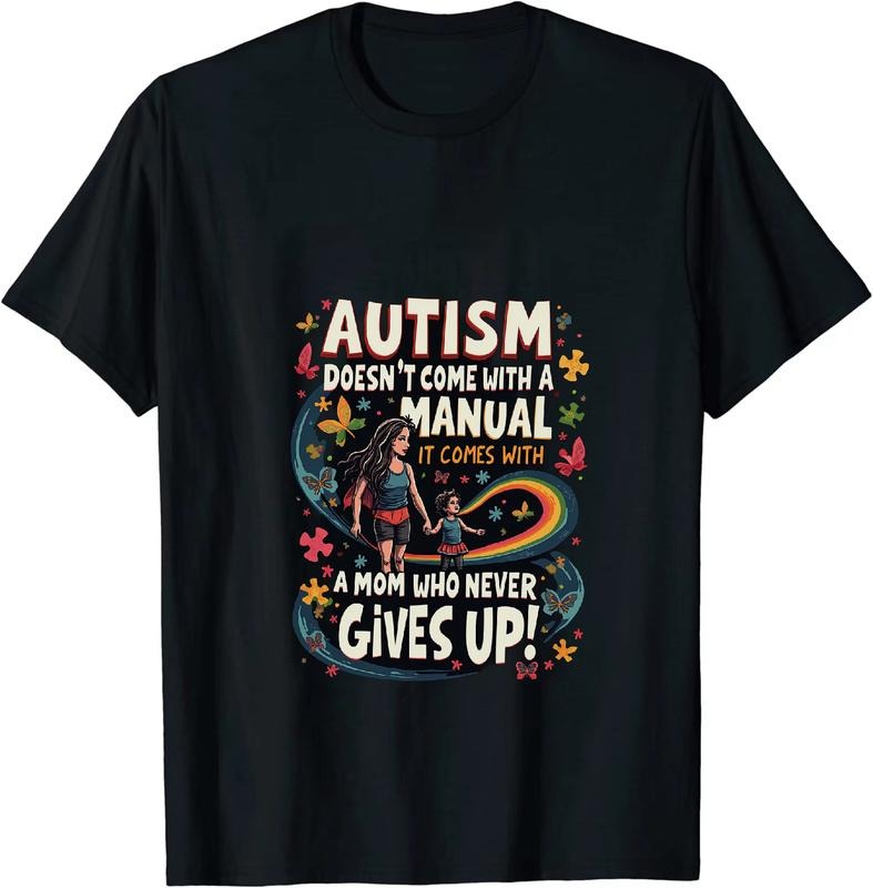 Authentic 100 Cotton Autism Awareness Strong Mom Love Rainbow T And
