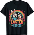 Authentic 100 Cotton Awesome Easter 4 20 25 Bunny Duck T Smoke
