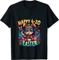 Authentic 100 Cotton Awesome Happy 4 20 Easter Bunny T Colorful