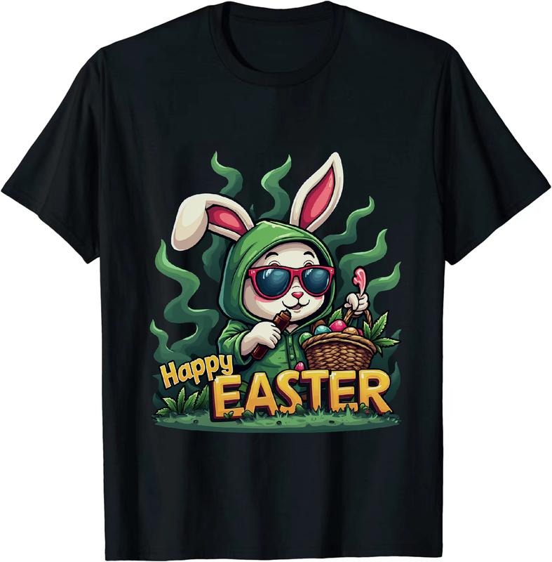 Authentic 100 Cotton Badass Af Easter Bunny 420 T Bunny Art