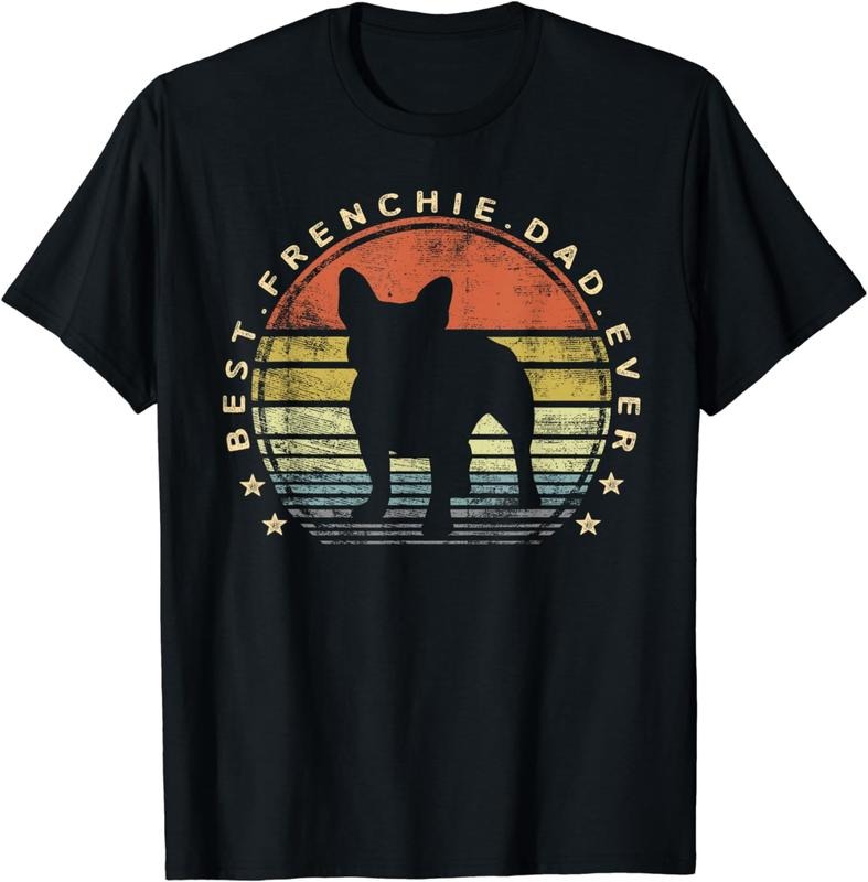 Authentic 100 Cotton Best French Bulldog Dad Ever Stripes Frenchie
