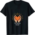 Authentic 100 Cotton Black Orange Heart Held Hands And Blessing