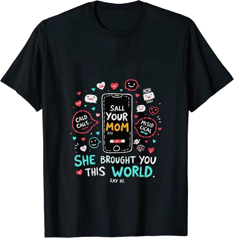 Authentic 100 Cotton Call Your Mom Bro Emoji T-Shirt - Award Winning