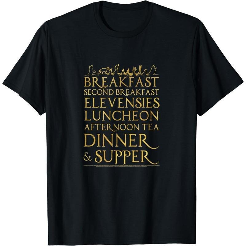 Authentic 100 Cotton Cotton Short Sleeve Lord Rings Breakfast Second
