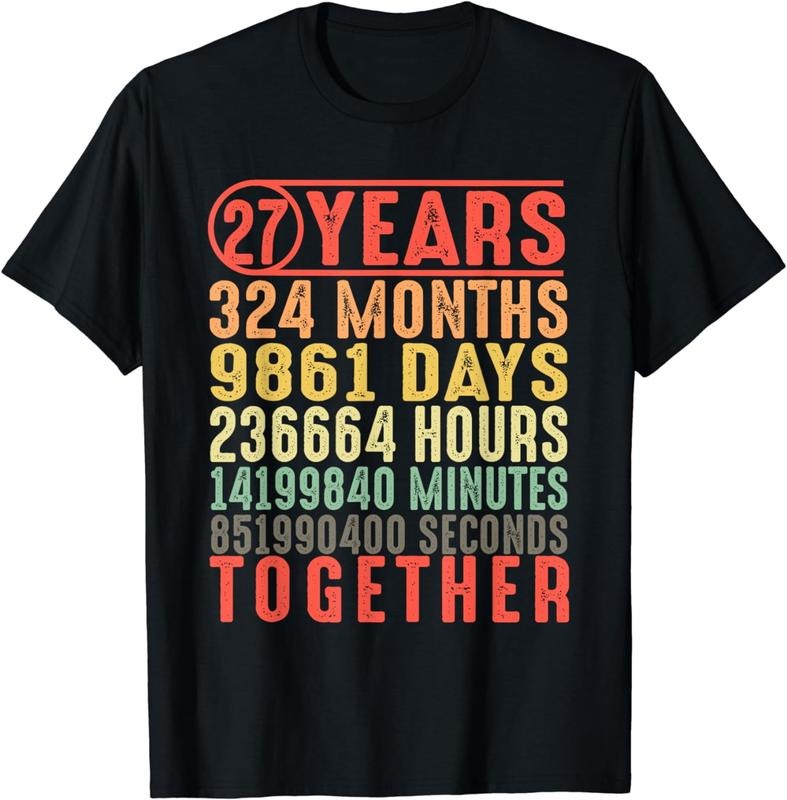 Authentic 100 Cotton 27Th Wedding Anniversary Couple Parents Husband