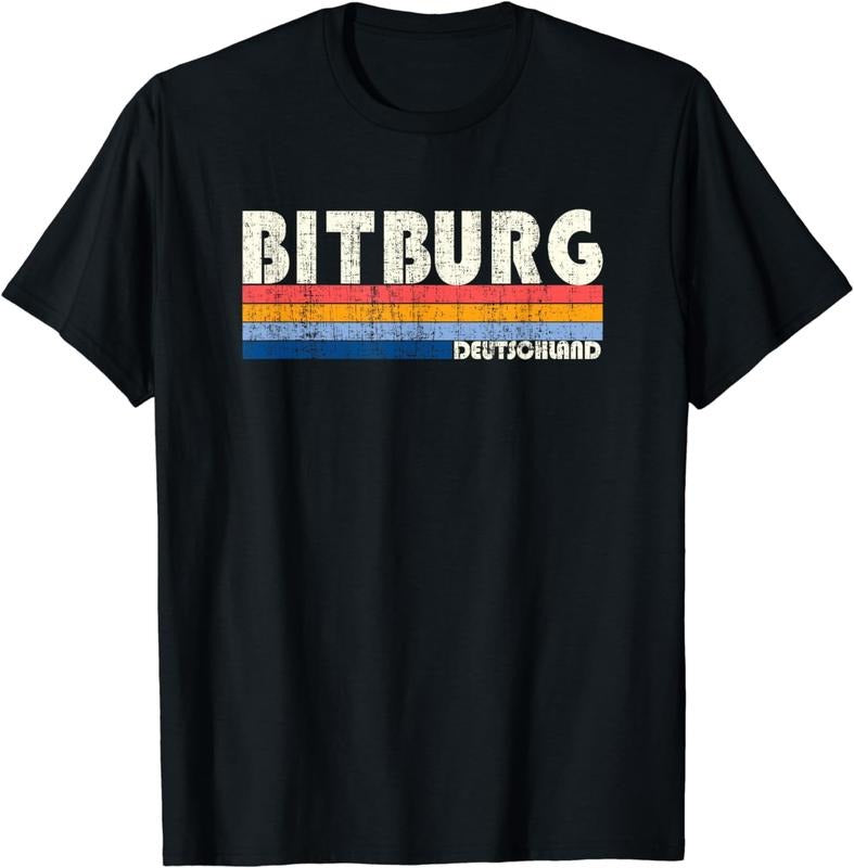 Authentic 100 Cotton 70S 80S Bitburg Deutschland Graphic Tee - One of