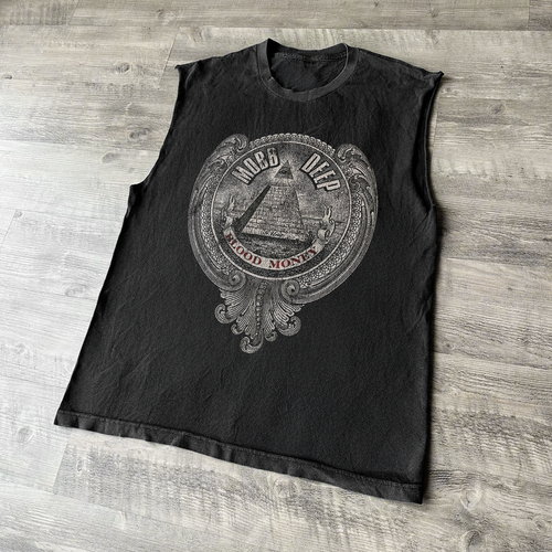 Authentic 06 Mobb Deep Blood Money Album Black Cut Off Tank Top